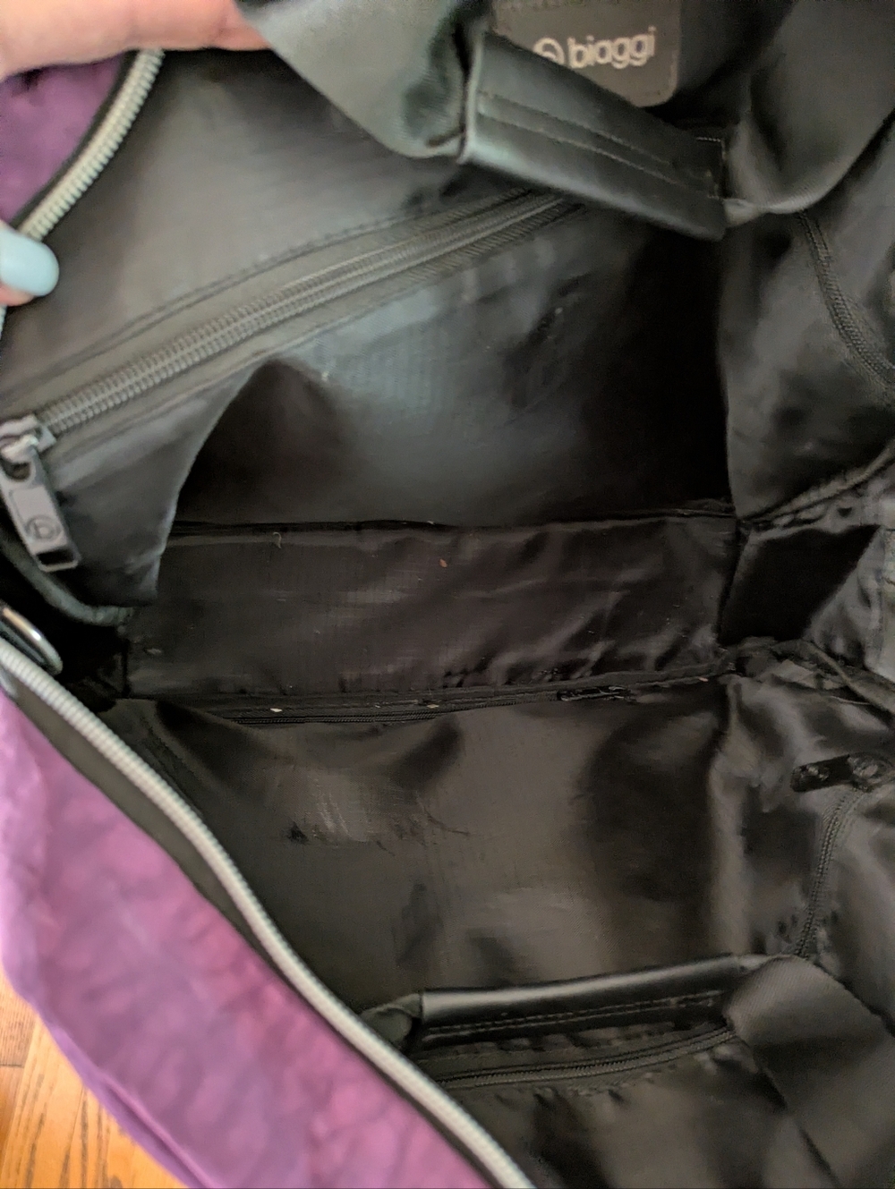 Biaggi Reversible Work Laptop Bag Purple/Black View 4